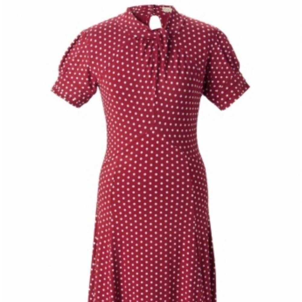 LINDY BOP Dress XL Amie Red Polka Dot Retro 40s